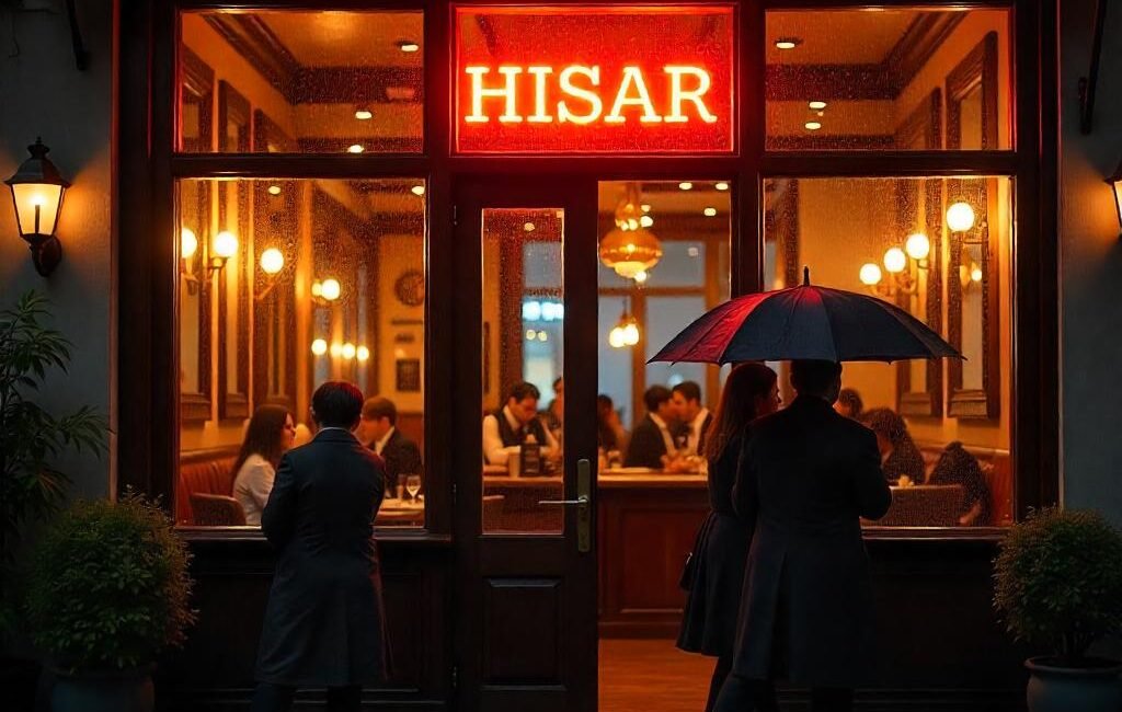 Luxury dining setup at The Town Hall Restaurant in Hisar