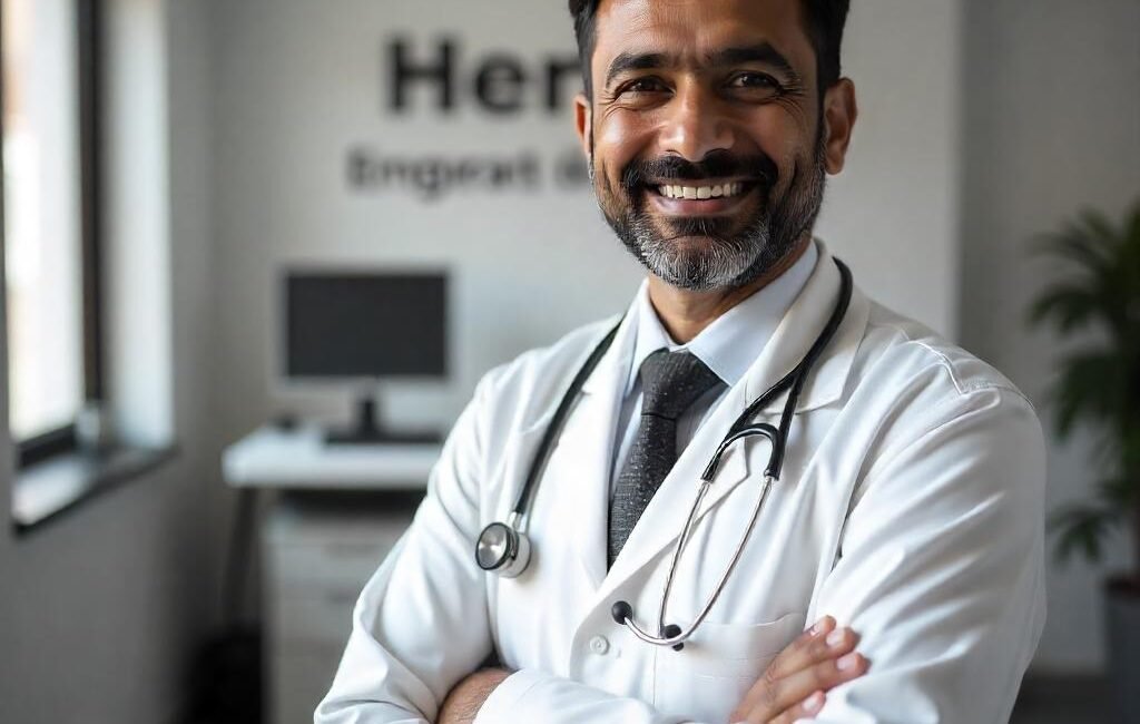 Best hernia doctor near me in Hisar consulting patient for abdominal hernia treatment