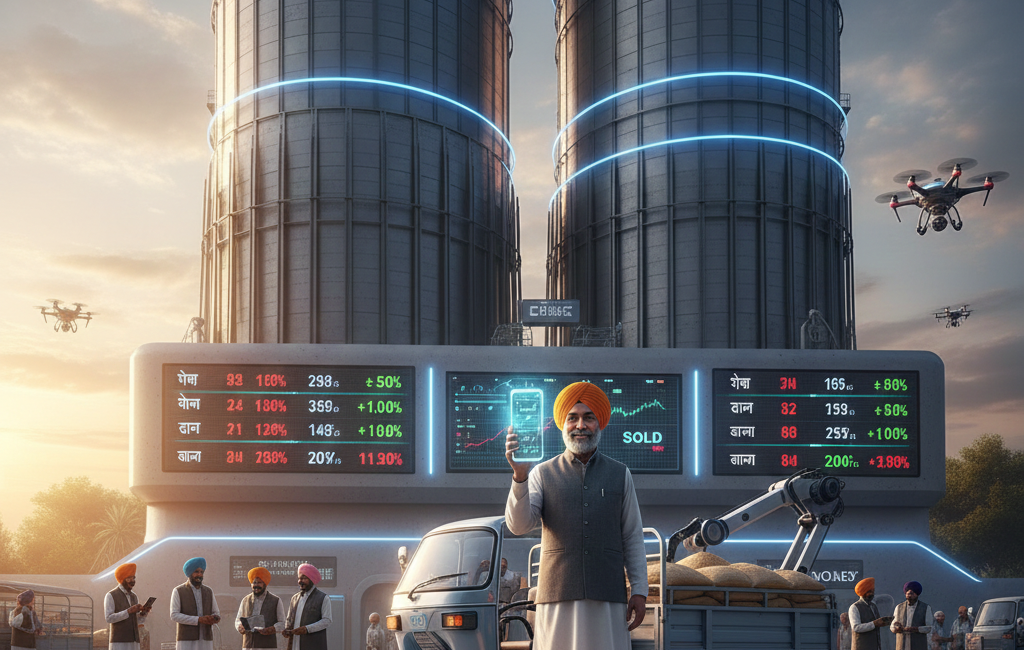 हिसार स्मार्ट मंडी 2026 अब मोबाइल से बिकती है फसल, जानें कैसे बदला किसानों और व्यापारियों का नसीब